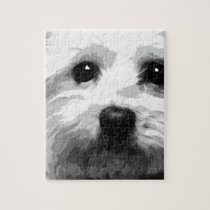 A black and white Maltese Jigsaw Puzzle