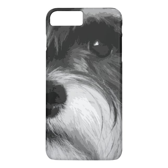 A black and white Miniature Schnauzer Case-Mate iPhone Case (Back)