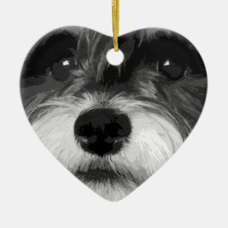 A black and white Miniature Schnauzer Ceramic Ornament