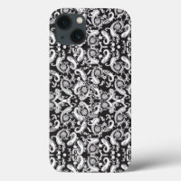 a black and white paisley pattern