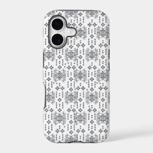 a black and white pattern with a white background