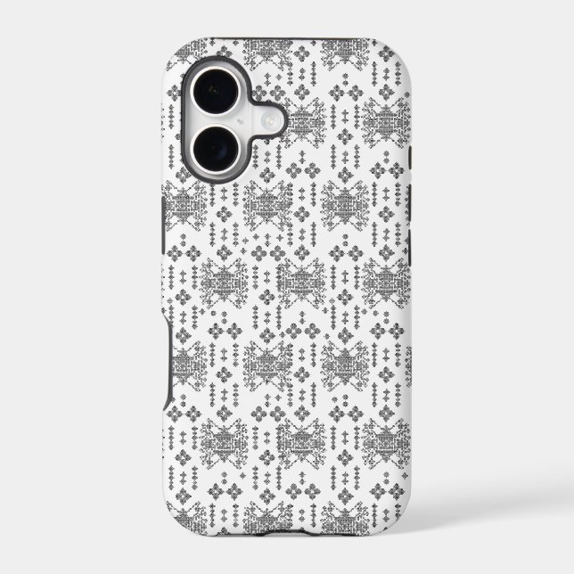 a black and white pattern with a white background (Back)