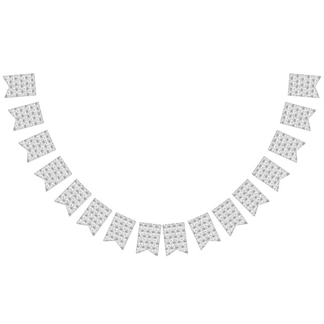 a black and white pattern with a white background bunting flags (All)