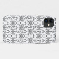 a black and white pattern with a white background
