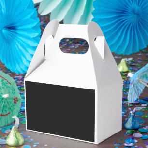 a black and white photo favor box
