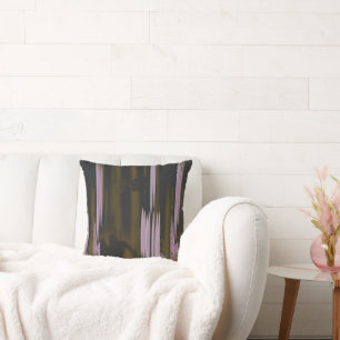 a black and white photo of a building throw pillow