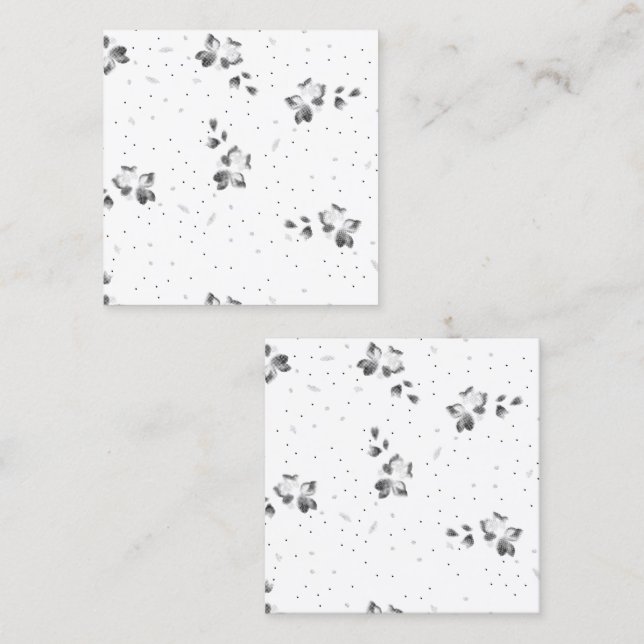 a black and white photo of a bunch of dots calling card (Front/Back)