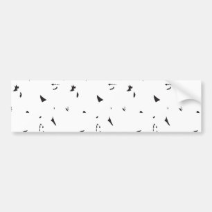 a black and white photo of a flock of birds bumper sticker