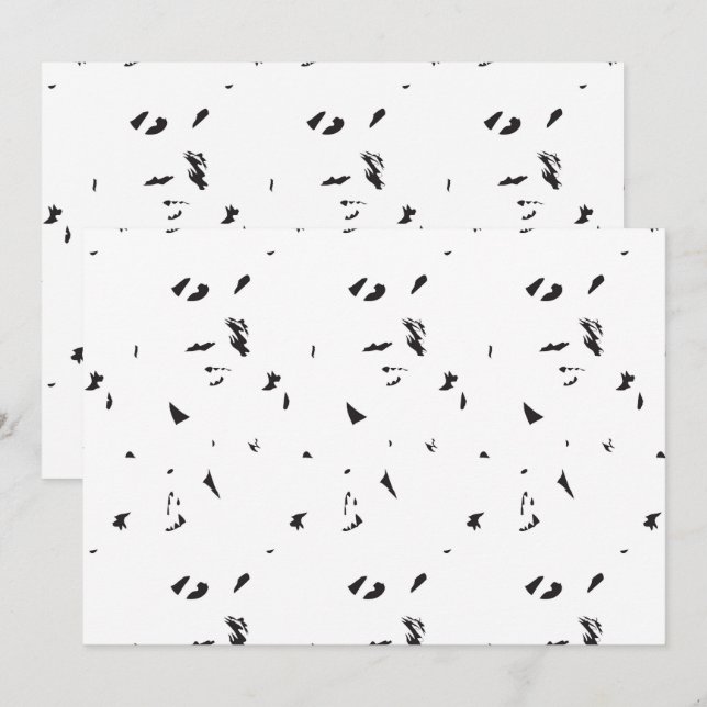 a black and white photo of a flock of birds invitation (Front/Back)
