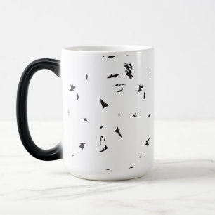 a black and white photo of a flock of birds magic mug
