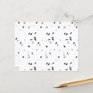 a black and white photo of a flock of birds postcard