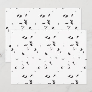 a black and white photo of a flock of birds thank you card