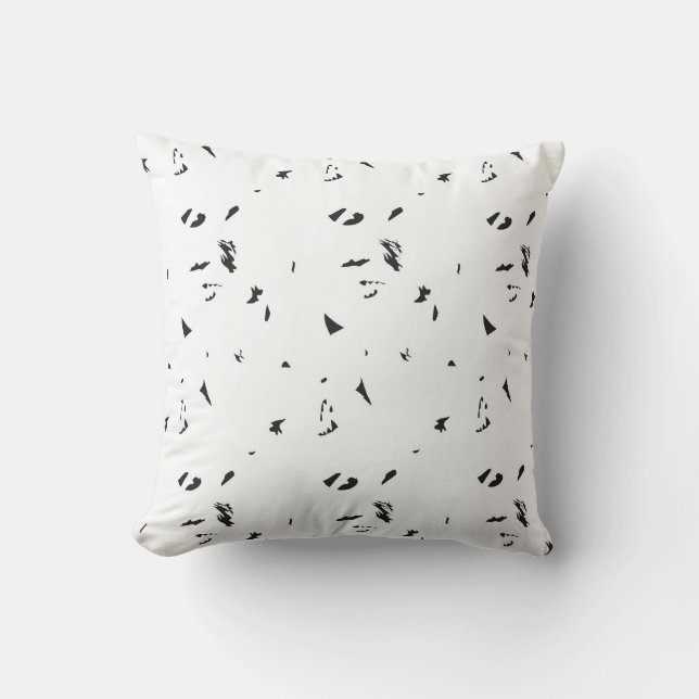 a black and white photo of a flock of birds throw pillow (Front)