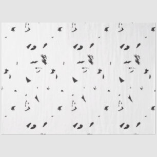 a black and white photo of a flock of birds tissue paper