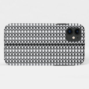 a black and white photo of a pattern iPhone 11 case