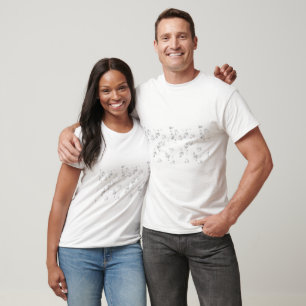 a black and white photo of bubbles on a white back T-Shirt