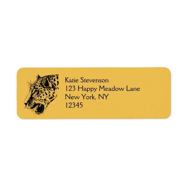 A Black and Yellow Hand Drawn Leopard Illustration (Front)