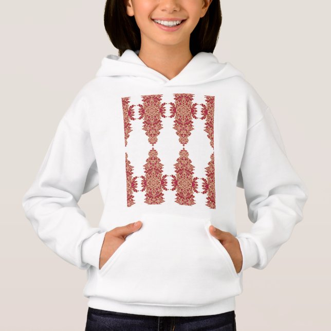 a black background with a red pattern on it (Front)