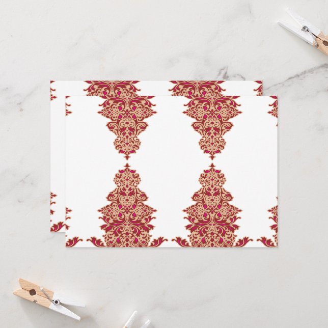 a black background with a red pattern on it invitation (Front/Back In Situ)
