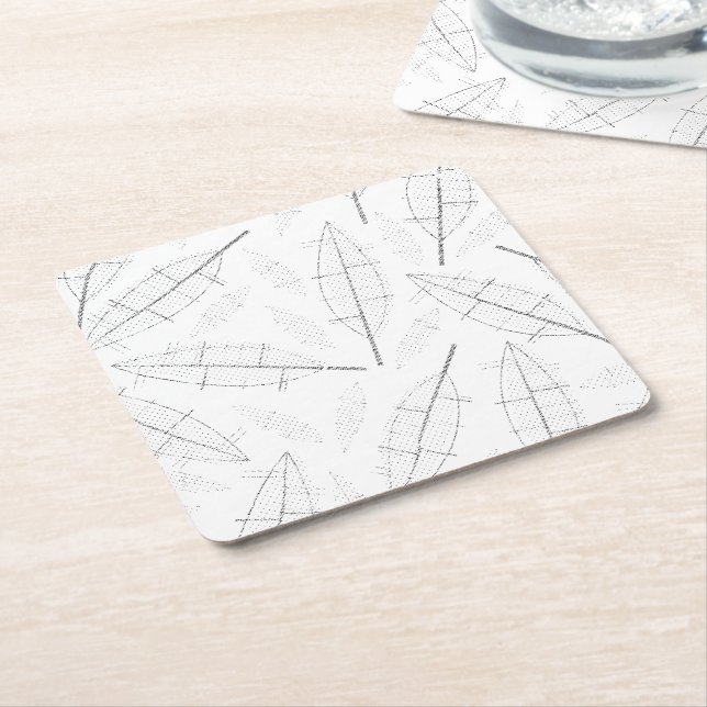 a black frame with a white background with lines square paper coaster (Angled)