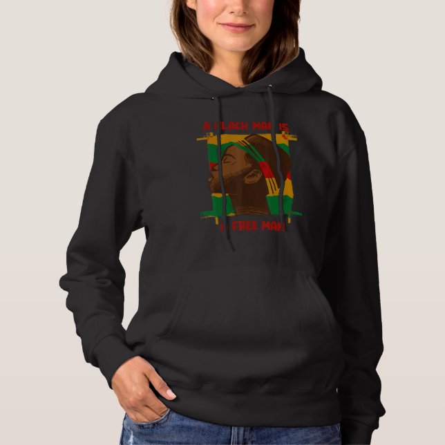 A Black Man Is A Free Man, Black History Month Afr Hoodie (Front)