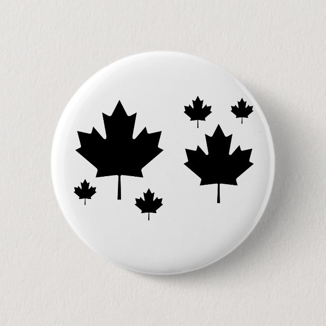 A Black Maple Leaf Graphic,canada,canadian,maple l 2 Inch Round Button (Front)