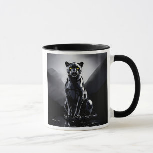 A black panther with bright reflections. mug