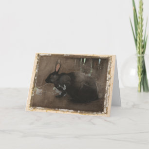 A Black Rabbit   Joseph Crawhall Card