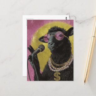 A Black Sheep Rocking Postcard