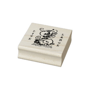 A Black Vine Silhouette Rubber Stamp