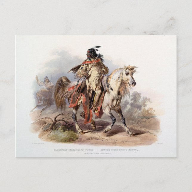 A Blackfoot Indian on horse-back Postcard (Front)