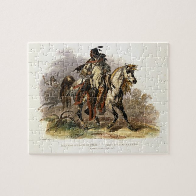 A Blackfoot Indian on Horseback, plate 19 from Vol Jigsaw Puzzle (Horizontal)