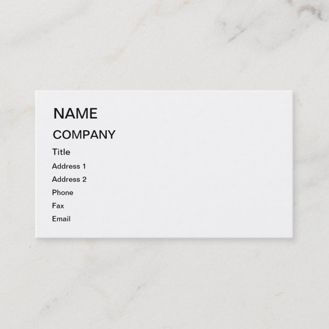 A blank business card for you to customize (Front)