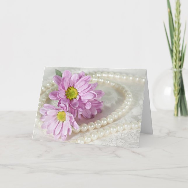 A blank note card with daisies (Front)