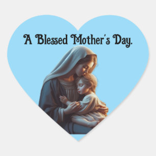 A Blessed Mother's Day Heart Shaped Sticker