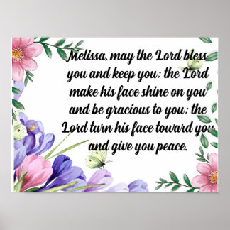 a blessing in floral background poster