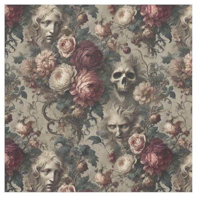 A Bloom to Hold on To – Gothic Classic Tile Fabric (Close Up)