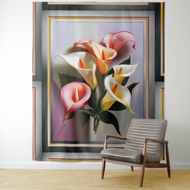 A Blossoming Of Calla Lilies In Pastel Colours Tapestry (In Situ)