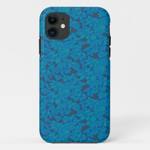 a blue and black background with a pattern iPhone 11 case