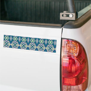 a blue and green pattern with a white background bumper sticker