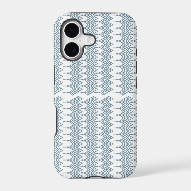 a blue and white pattern with a white background (Back)