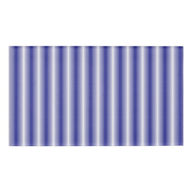 a blue and white striped background name tag (Front)