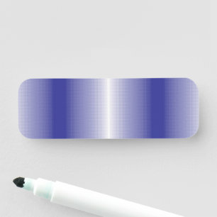 a blue and white striped background name tag