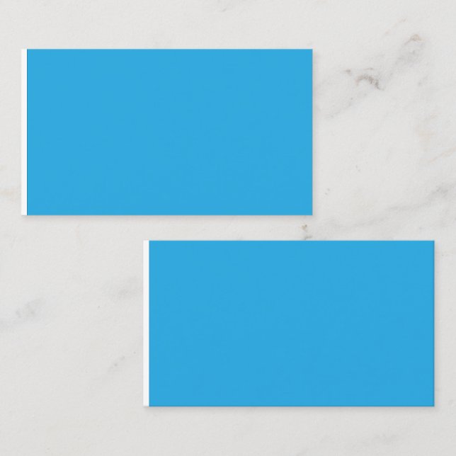 a blue background with a black and white cat calling card (Front/Back)