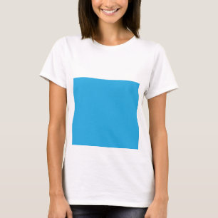 a blue background with a black and white cat on to T-Shirt