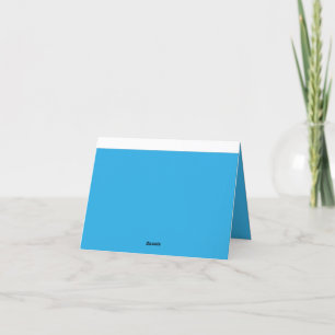 a blue background with a black and white cat thank you card