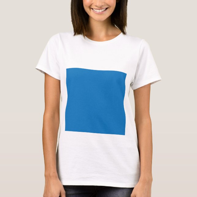 a blue background with a black and white clock T-Shirt (Front)