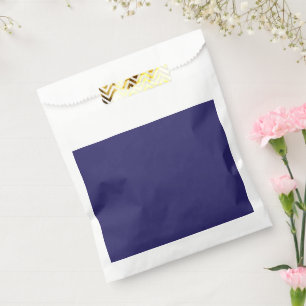 a blue background with a clock on it favour bag