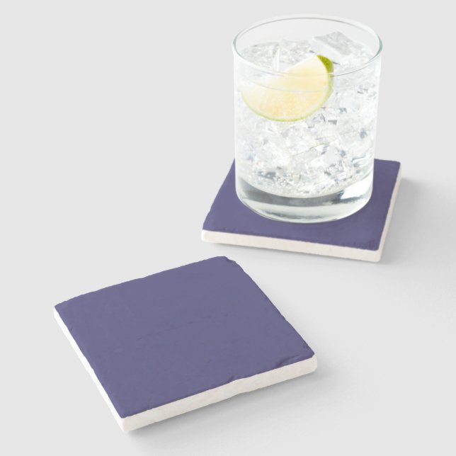 a blue background with a clock on it stone coaster (Side)