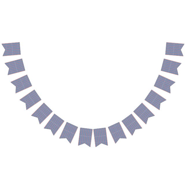 a blue background with red and white designs bunting flags (All)